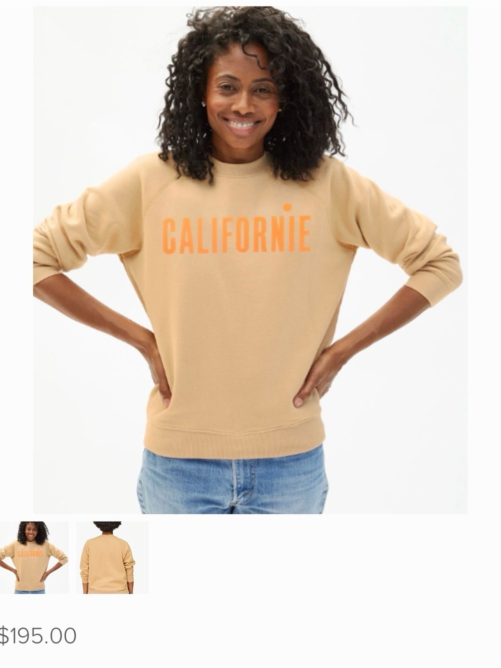Clare V. - EUC - Californie Sweatshirt
Sand with Orange lettering - Size XS